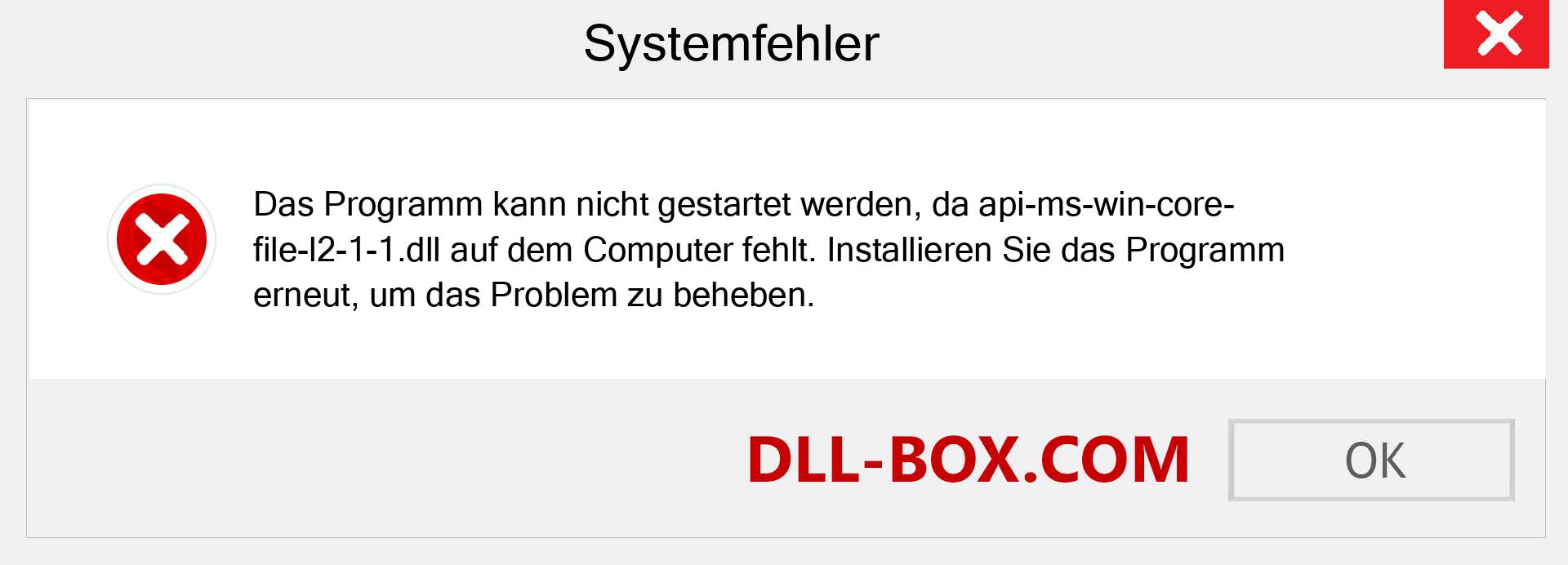 api-ms-win-core-file-l2-1-1.dll-Datei fehlt?. Download für Windows 7, 8, 10 - Fix api-ms-win-core-file-l2-1-1 dll Missing Error unter Windows, Fotos, Bildern