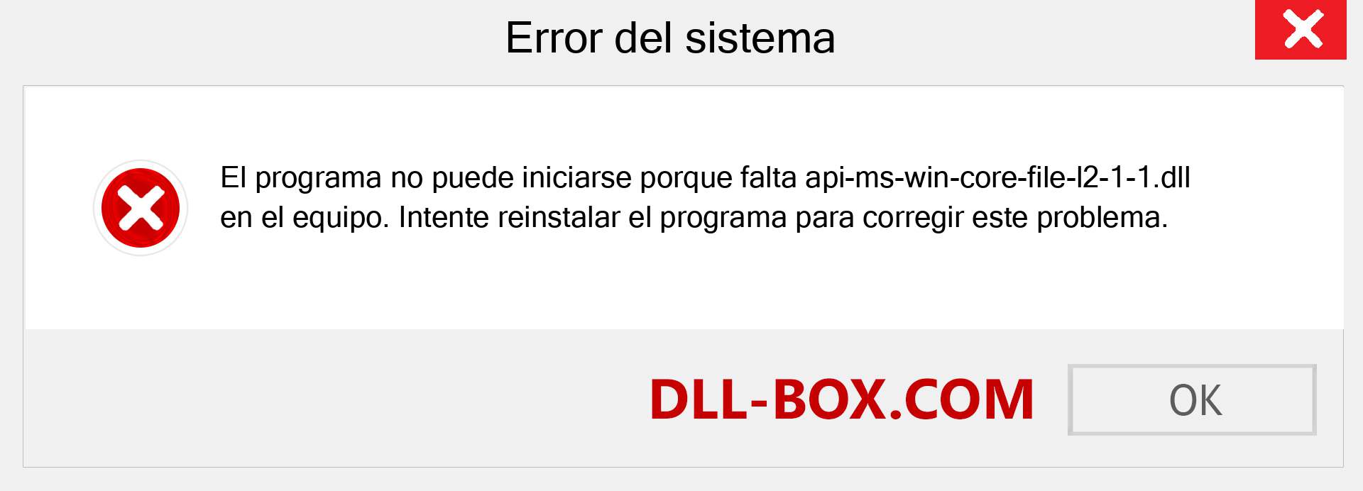 ¿Falta el archivo api-ms-win-core-file-l2-1-1.dll ?. Descargar para Windows 7, 8, 10 - Corregir api-ms-win-core-file-l2-1-1 dll Missing Error en Windows, fotos, imágenes