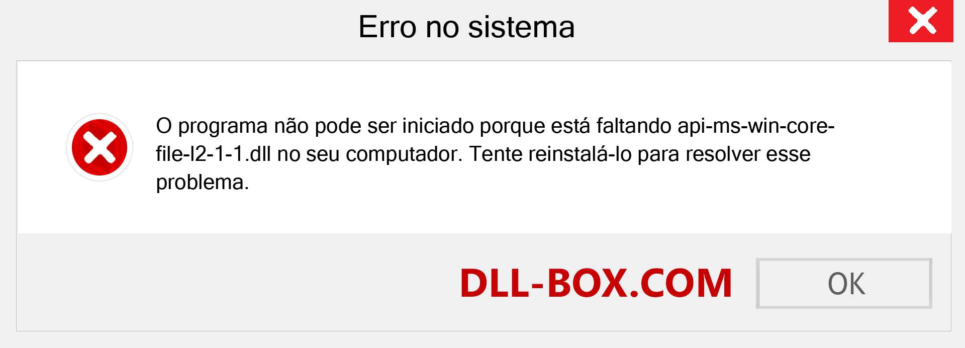Arquivo api-ms-win-core-file-l2-1-1.dll ausente ?. Download para Windows 7, 8, 10 - Correção de erro ausente api-ms-win-core-file-l2-1-1 dll no Windows, fotos, imagens